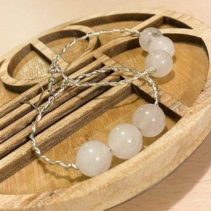 SOULFUL NATURE Rose Quartz Hoop Earrings